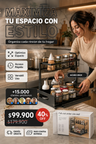 Organizador Deslizante Acero Aleado 2 Niveles